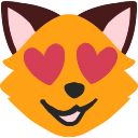 Fox furry emoji with hearts for eyes